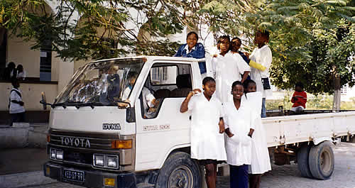 Girls being transported